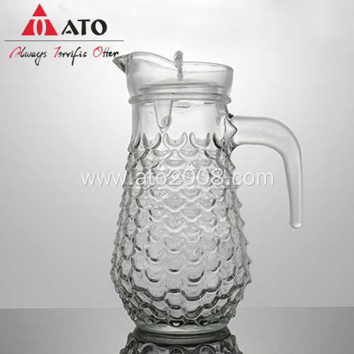 1200ml Fish scales embossed glass water pitcher set